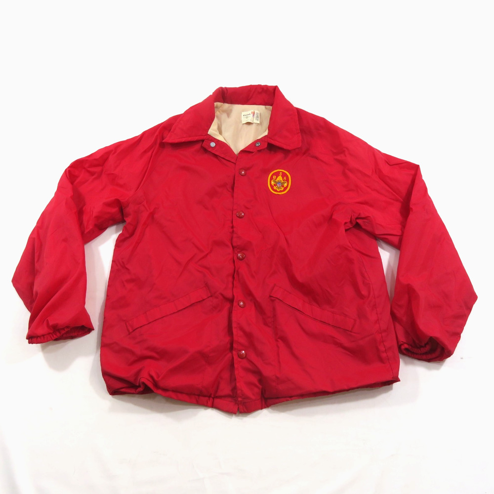 Boy Scouts BSA Windbreaker Jacket Fleece-Lined Gold King Louie Brand M 1970s